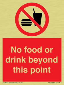 No food or drink beyond this point